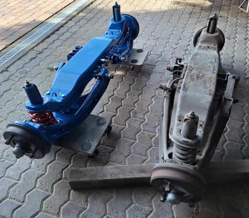 Restaurierung Hinterachse Estafette blau